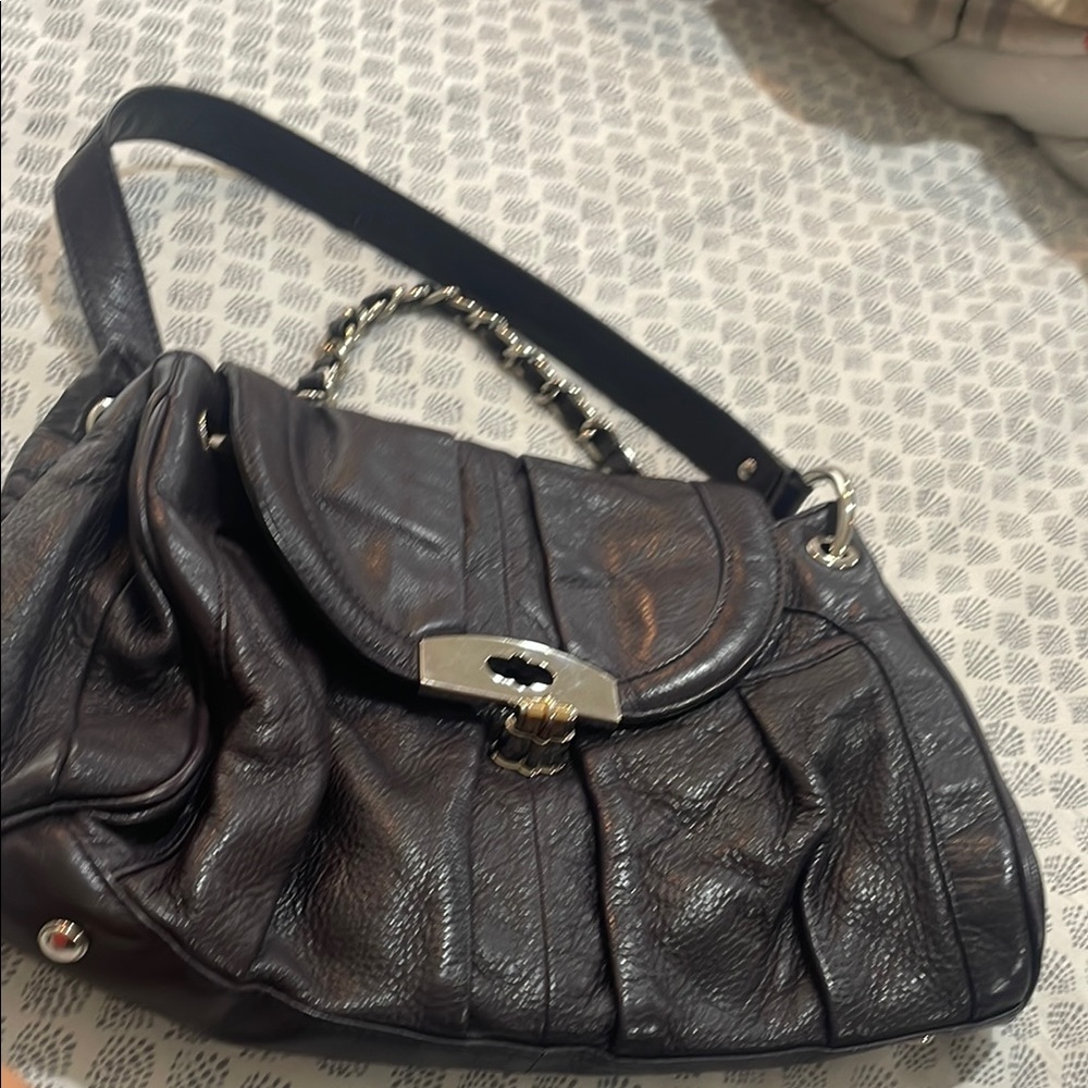 Elegant purple Leather Women's Bag